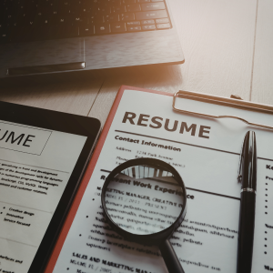 Resume with a magnifying glass on top of it. 